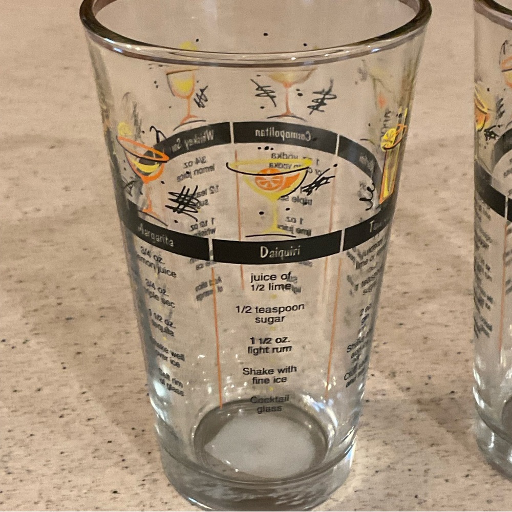vtg LIBBEY Bar Recipe Glasses (5) Pictures Manhattan, Tom Collins US 🇺🇸 Made - Picture 4 of 8